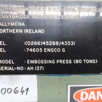 Prägepresse - Zweiständer - hydraulisch ANTRIM HYDRAULICS Embosing Press