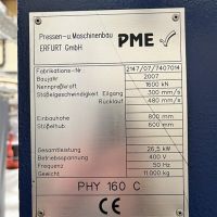 Prensa de un soporte - hidráulica PME PHY 160C